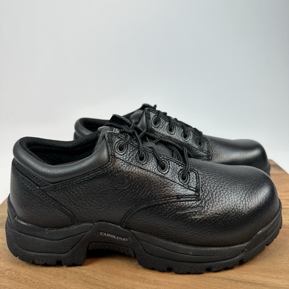 New Womens Carolina CA9537 Black Leather Oxford‎ Composite Toe Shoes Sz 9 M